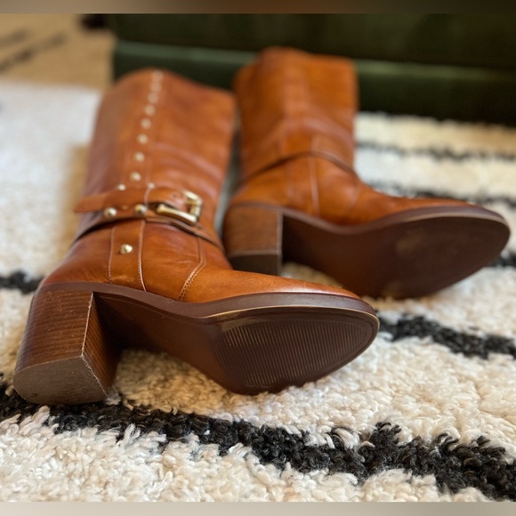 Michael by Michael Kors - Carney - Luggage Leather Studded Boot - Picture 6 of 9